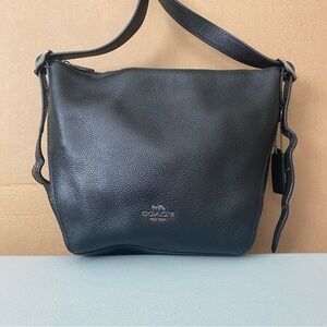 Coach Black Textured Leather Crossbody Bag